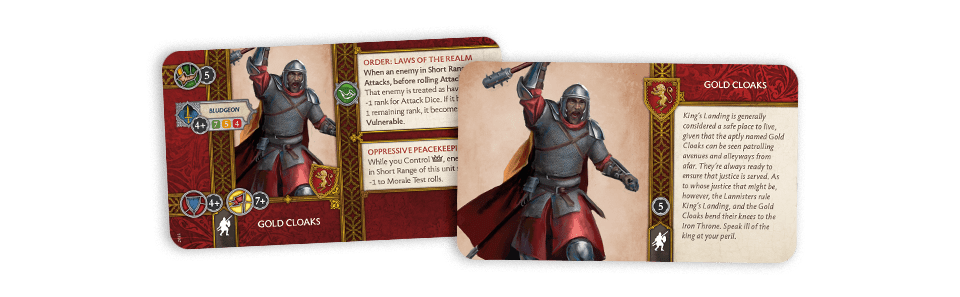 A Song of Ice and Fire : Tabletop Miniatures Game - Lanister Gold Cloaks